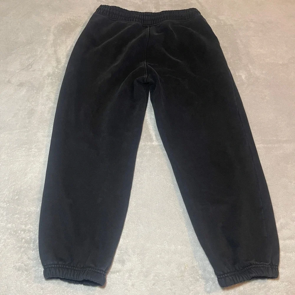 The North Face Sweatpants Men Large Black Fleece Joggers Logo Zip Pockets Casual